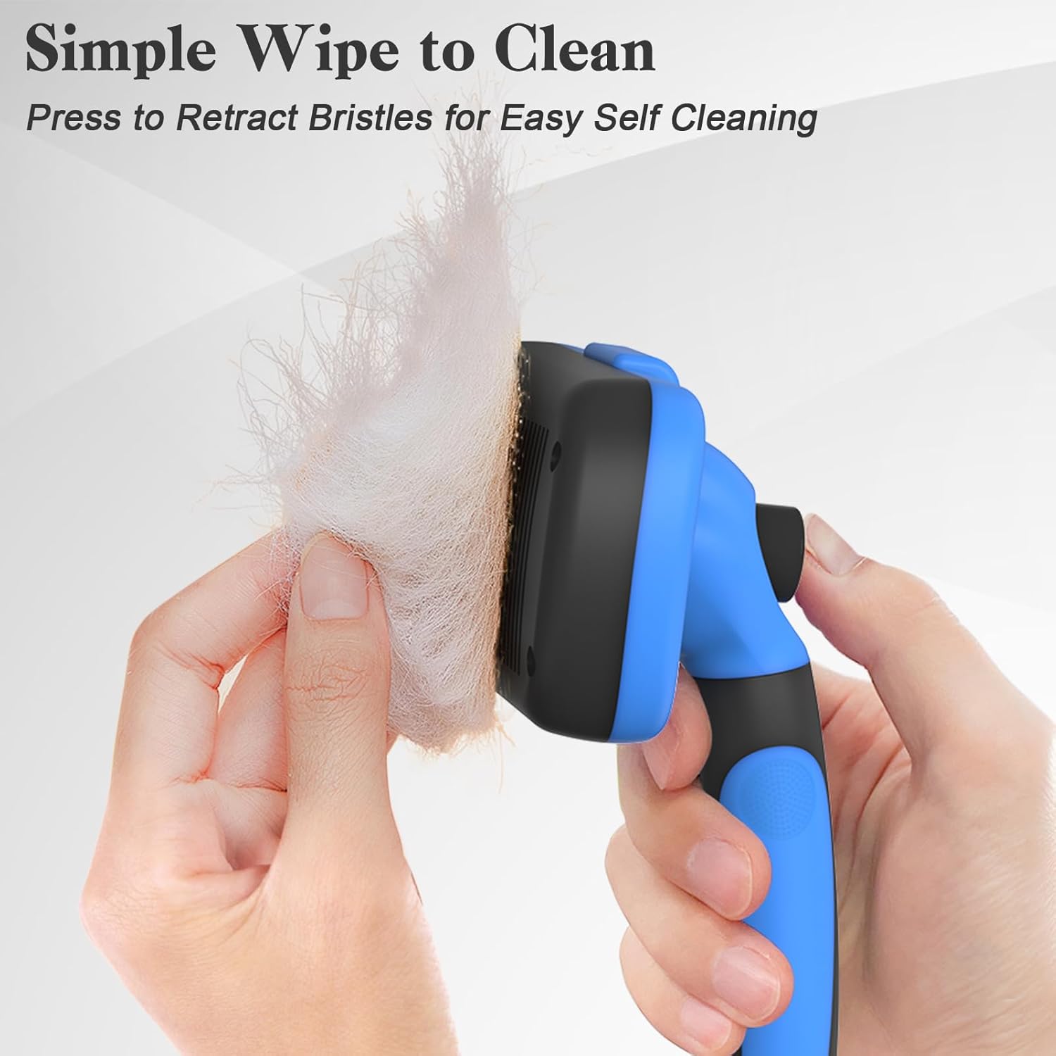 Swihauk Self Cleaning Slicker Brush - Skin Friendly Deshedding Grooming Tool for Dogs & Cats, Suitable for Shedding & Haired Pets, with Pet Supplies Accessories, Blue - Pawhive