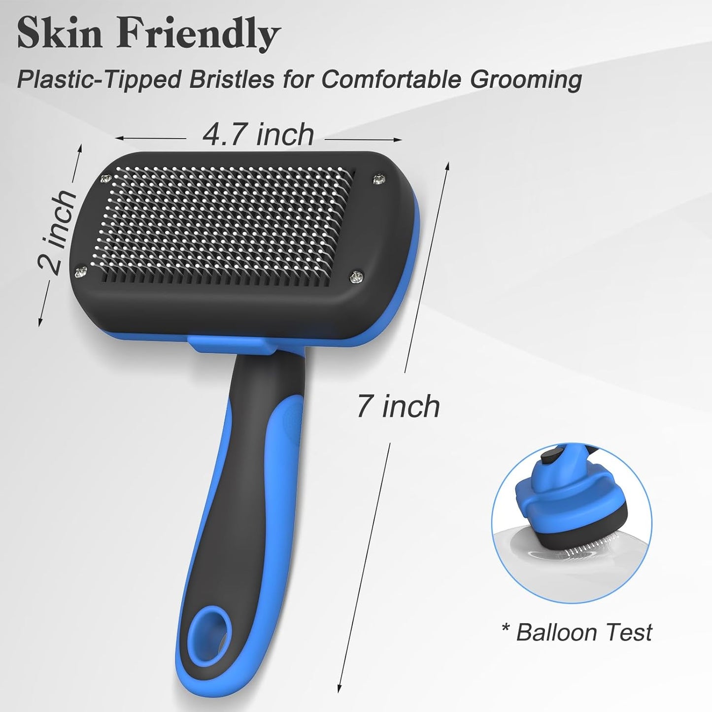 Swihauk Self Cleaning Slicker Brush - Skin Friendly Deshedding Grooming Tool for Dogs & Cats, Suitable for Shedding & Haired Pets, with Pet Supplies Accessories, Blue - Pawhive
