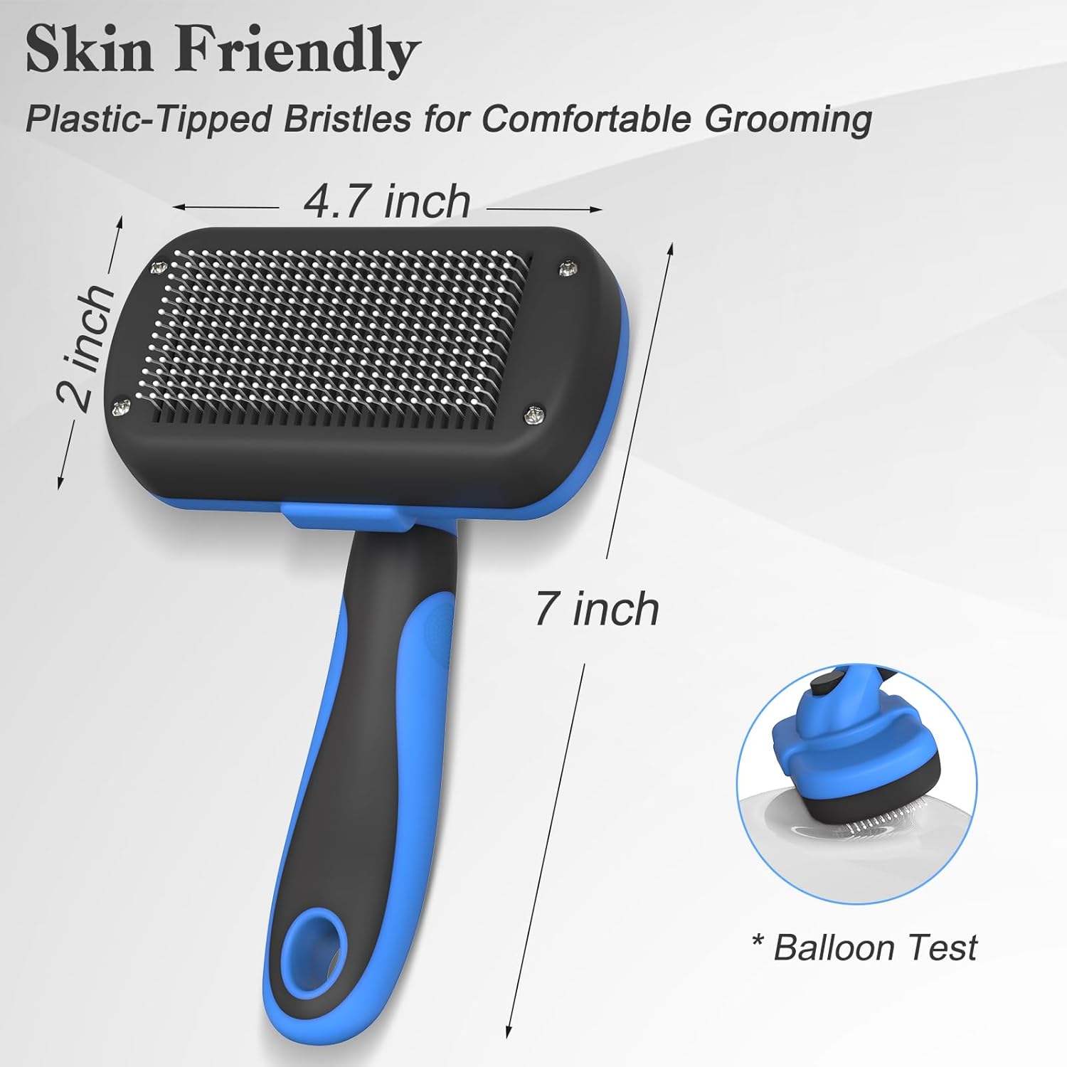 Swihauk Self Cleaning Slicker Brush - Skin Friendly Deshedding Grooming Tool for Dogs & Cats, Suitable for Shedding & Haired Pets, with Pet Supplies Accessories, Blue - Pawhive